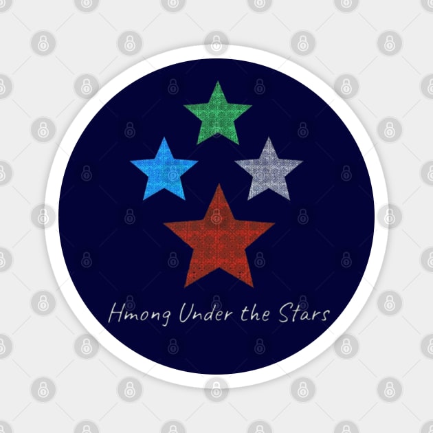 Hmong Under the Stars – Traditional Tribal Pattern Star Art Magnet by Pimcolle